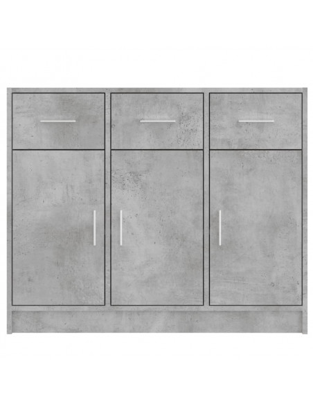 Credenza Grigio Cemento 91x28x75 cm in Legno Multistrato