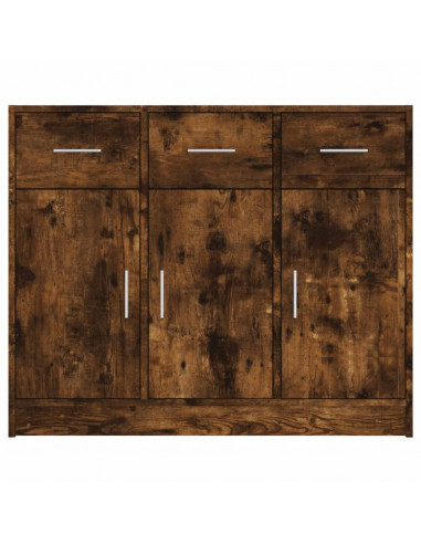 Credenza Rovere Fumo 91x28x75 cm in Legno Multistrato