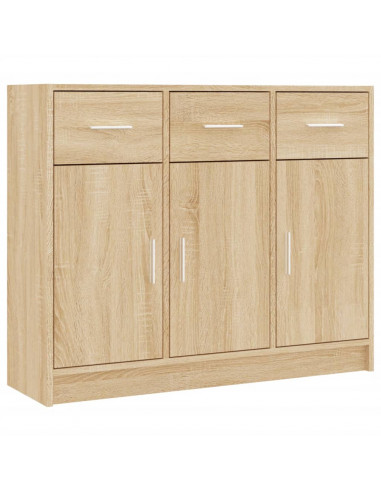 Credenza Rovere Sonoma 91x28x75 cm in Legno Multistrato