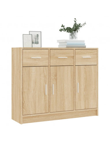 Credenza Rovere Sonoma 91x28x75 cm in Legno Multistrato