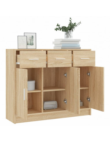 Credenza Rovere Sonoma 91x28x75 cm in Legno Multistrato