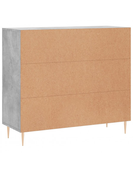 Credenza Grigio Cemento 90x34x80 cm in Legno Multistrato