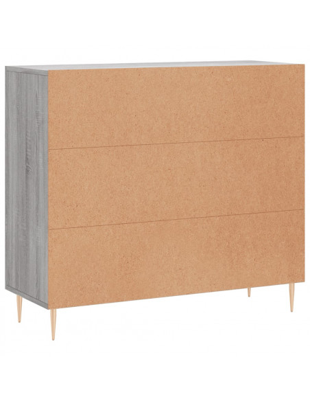 Credenza Grigio Sonoma 90x34x80 cm in Legno Multistrato