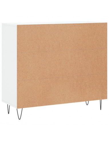 Credenza Bianca 90x34x80 cm in Legno Multistrato