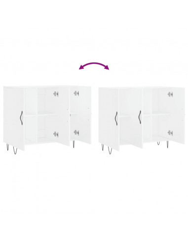 Credenza Bianca 90x34x80 cm in Legno Multistrato