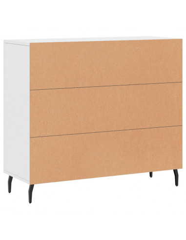 Credenza Bianca 90x34x80 cm in Legno Multistrato