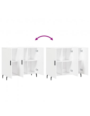 Credenza Bianca 90x34x80 cm in Legno Multistrato