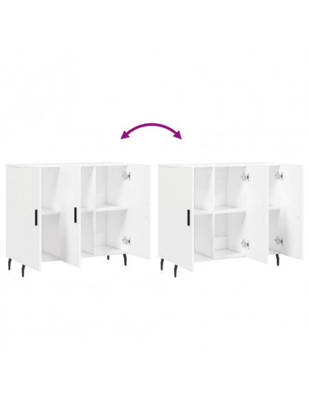 Credenza Bianca 90x34x80 cm in Legno Multistrato