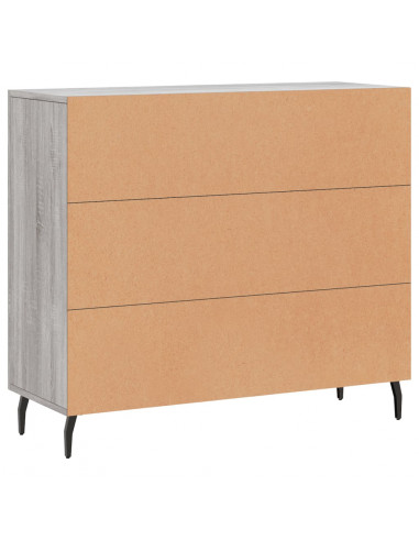 Credenza Grigio Sonoma 90x34x80 cm in Legno Multistrato