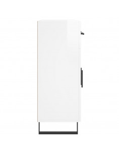 Credenza 69,5x34x90 cm in Legno Multistrato Bianco Lucido 2