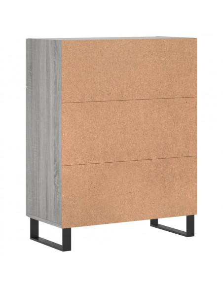 Credenza Grigio Sonoma 69,5x34x90 cm in Legno Multistrato