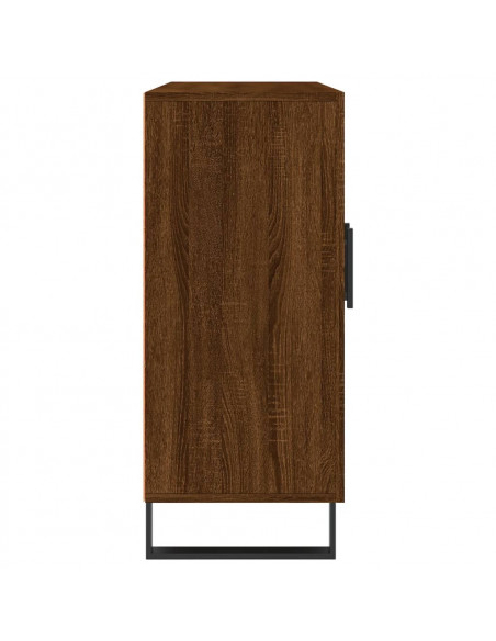Credenza Rovere Marrone 90x34x80 cm in Legno Multistrato