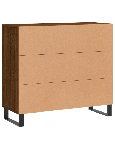 Credenza Rovere Marrone 90x34x80 cm in Legno Multistrato