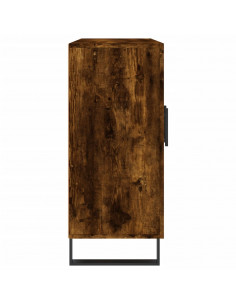 Credenza Rovere Fumo 90x34x80 cm in Legno Multistrato 2