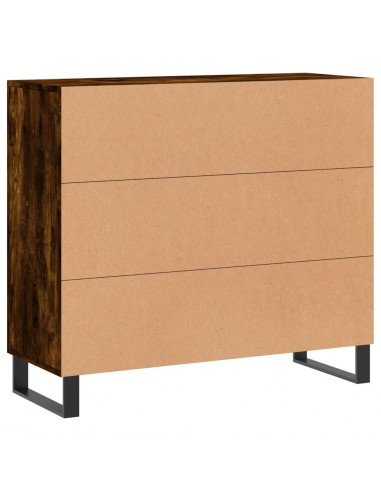 Credenza Rovere Fumo 90x34x80 cm in Legno Multistrato