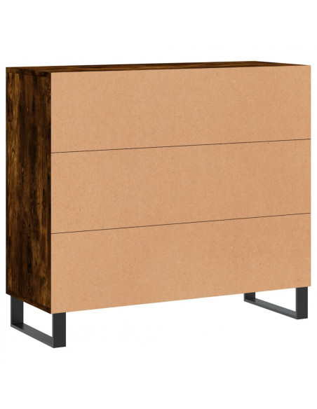 Credenza Rovere Fumo 90x34x80 cm in Legno Multistrato