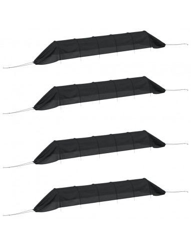 Tunnel a Rete 4pz Neri in Acciaio e Polietilene