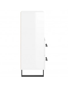 Credenza Bianco Lucido 34,5x34x90 cm in Legno Multistrato 2