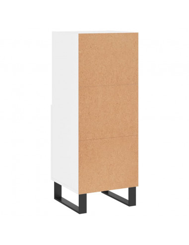 Credenza Bianco Lucido 34,5x34x90 cm in Legno Multistrato