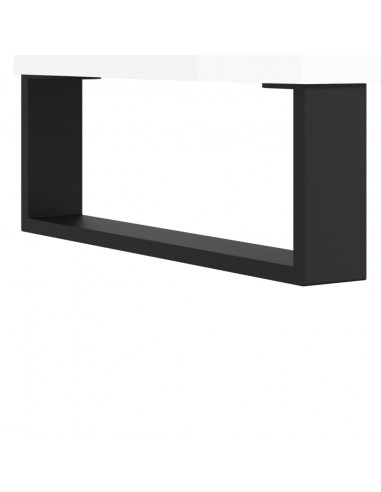 Credenza Bianco Lucido 34,5x34x90 cm in Legno Multistrato