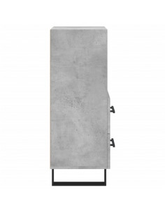 Credenza Grigio Cemento 34,5x34x90 cm in Legno Multistrato 2