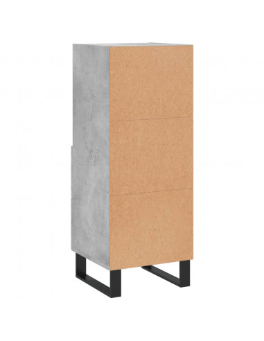 Credenza Grigio Cemento 34,5x34x90 cm in Legno Multistrato