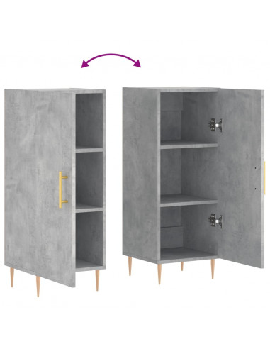 Credenza Grigio Cemento 34,5x34x90 cm in Legno Multistrato