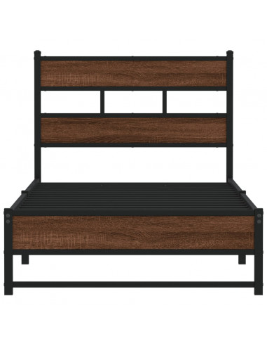 Giroletto senza Materasso in Metallo Rovere Marrone 75x190 cm