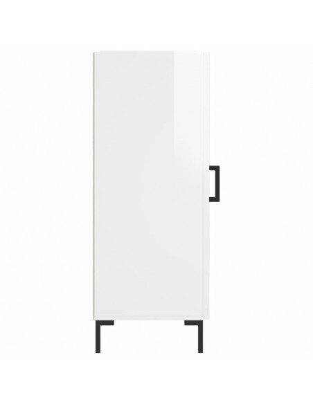 Credenza Bianco Lucido 34,5x34x90 cm in Legno Multistrato