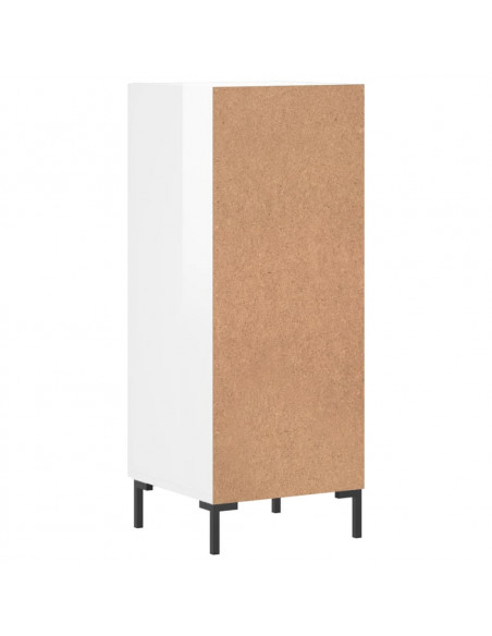 Credenza Bianco Lucido 34,5x34x90 cm in Legno Multistrato