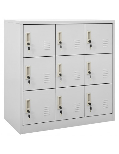 Armadietti con Chiave 2 pz Grigio Chiaro 90x45x92,5 cm Acciaio