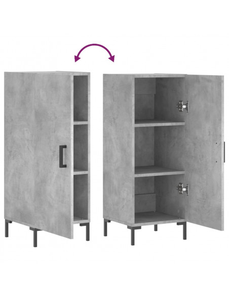 Credenza Grigio Cemento 34,5x34x90 cm in Legno Multistrato