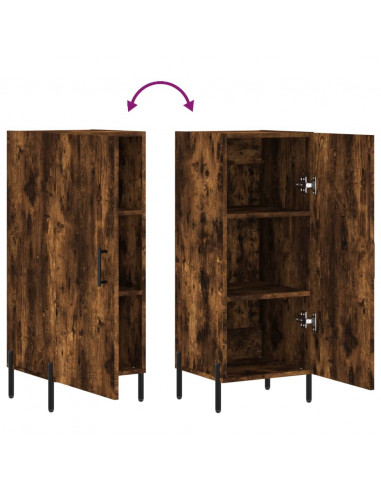 Credenza Rovere Fumo 34,5x34x90 cm in Legno Multistrato