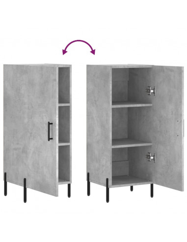 Credenza Grigio Cemento 34,5x34x90 cm in Legno Multistrato