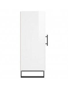Credenza Bianco Lucido 34,5x34x90 cm in Legno Multistrato 2