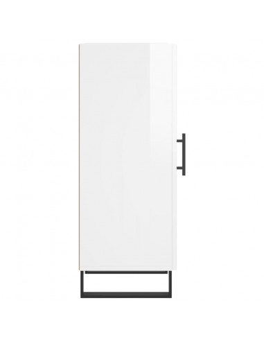 Credenza Bianco Lucido 34,5x34x90 cm in Legno Multistrato