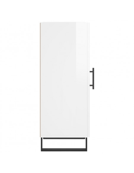 Credenza Bianco Lucido 34,5x34x90 cm in Legno Multistrato
