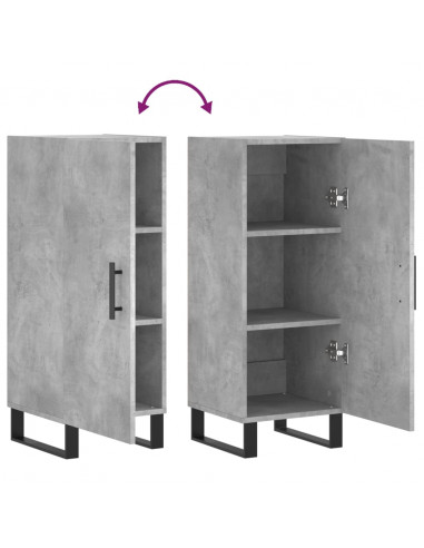 Credenza Grigio Cemento 34,5x34x90 cm in Legno Multistrato