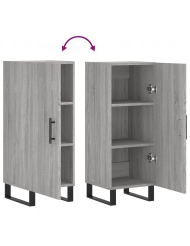 Credenza Grigio Sonoma 34,5x34x90 cm in Legno Multistrato