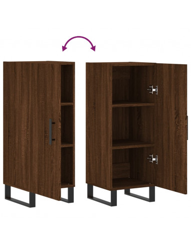 Credenza Rovere Marrone 34,5x34x90 cm in Legno Multistrato