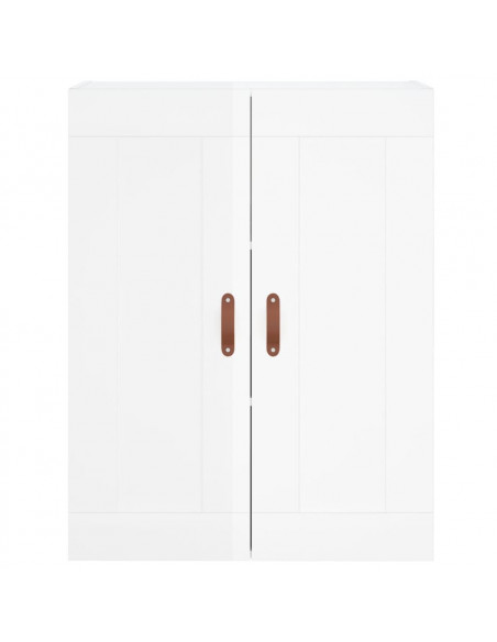 Mobile a Parete Bianco Lucido 69,5x34x90 cm Legno Multistrato