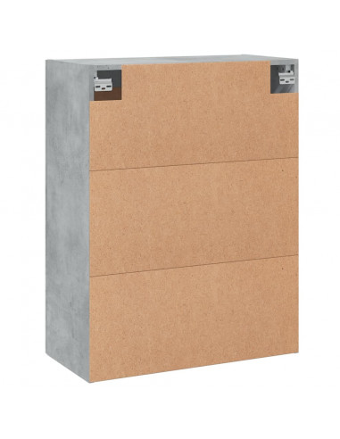 Mobile a Parete Grigio Cemento 69,5x34x90 cm Legno Multistrato