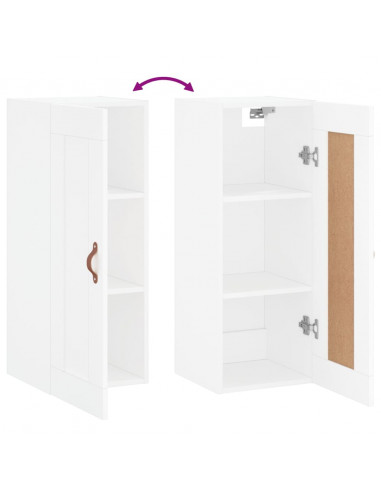 Mobile a Parete Bianco 34,5x34x90 cm in Legno Multistrato