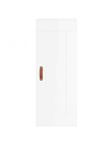 Mobile Parete Bianco Lucido 34,5x34x90 cm in Legno Multistrato