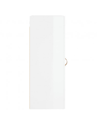Mobile Parete Bianco Lucido 34,5x34x90 cm in Legno Multistrato
