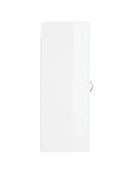 Mobile Parete Bianco Lucido 34,5x34x90 cm in Legno Multistrato