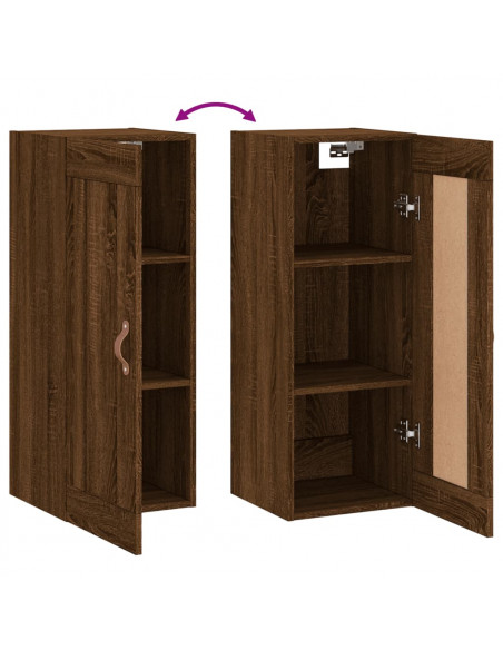 Mobile a Parete Rovere Marrone 34,5x34x90 cm Legno Multistrato