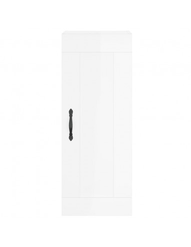 Mobile Parete Bianco Lucido 34,5x34x90 cm in Legno Multistrato