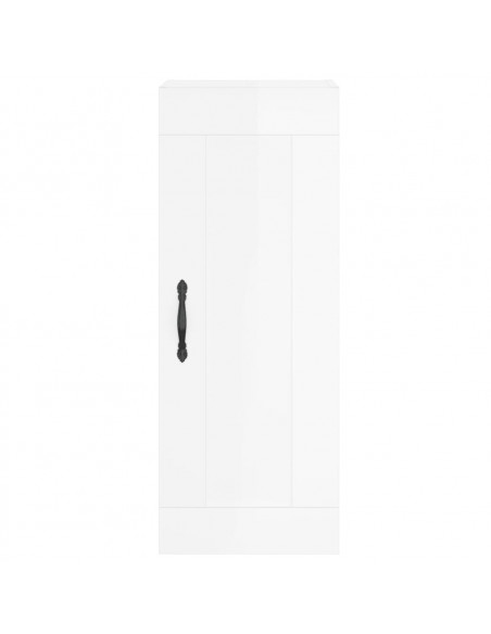 Mobile Parete Bianco Lucido 34,5x34x90 cm in Legno Multistrato