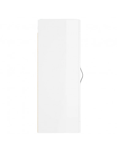 Mobile Parete Bianco Lucido 34,5x34x90 cm in Legno Multistrato